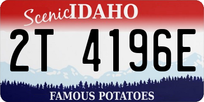 ID license plate 2T4196E