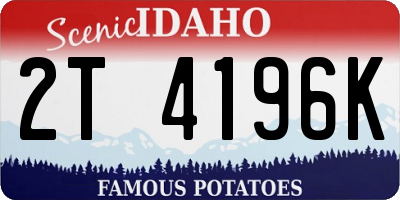 ID license plate 2T4196K