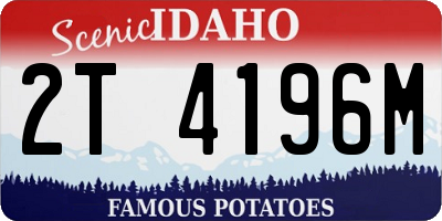 ID license plate 2T4196M