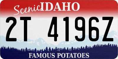 ID license plate 2T4196Z