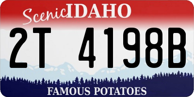 ID license plate 2T4198B