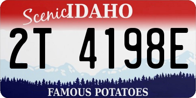 ID license plate 2T4198E