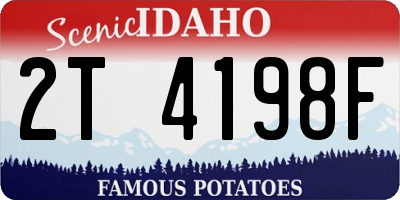 ID license plate 2T4198F
