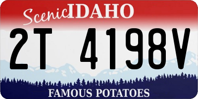 ID license plate 2T4198V