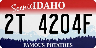 ID license plate 2T4204F