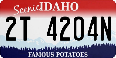 ID license plate 2T4204N