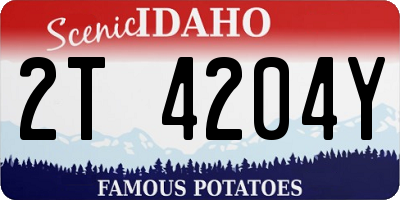 ID license plate 2T4204Y