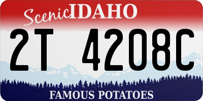 ID license plate 2T4208C