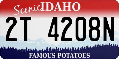 ID license plate 2T4208N