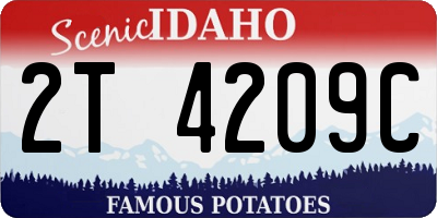 ID license plate 2T4209C