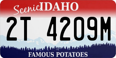 ID license plate 2T4209M
