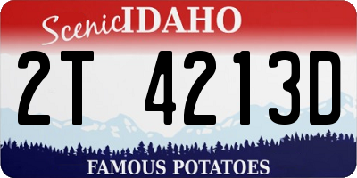 ID license plate 2T4213D