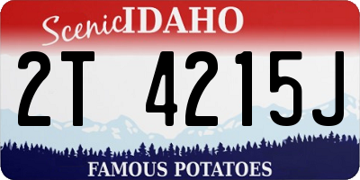 ID license plate 2T4215J
