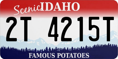 ID license plate 2T4215T