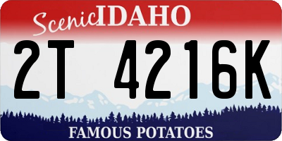 ID license plate 2T4216K