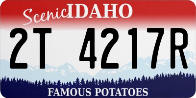 ID license plate 2T4217R