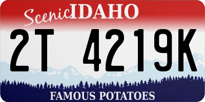 ID license plate 2T4219K