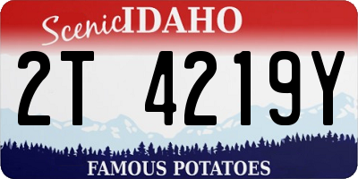 ID license plate 2T4219Y