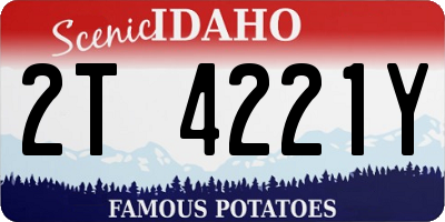ID license plate 2T4221Y