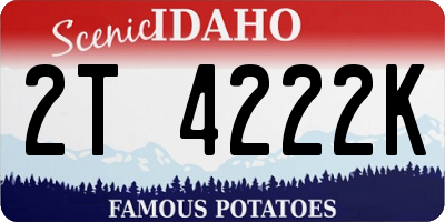 ID license plate 2T4222K