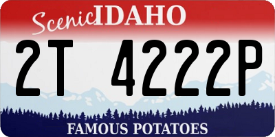 ID license plate 2T4222P