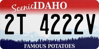 ID license plate 2T4222V