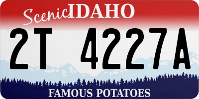ID license plate 2T4227A