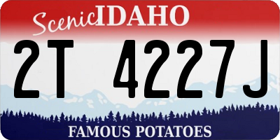 ID license plate 2T4227J