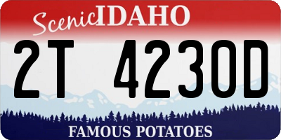 ID license plate 2T4230D