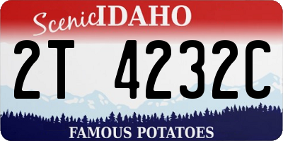 ID license plate 2T4232C