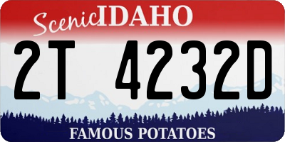 ID license plate 2T4232D