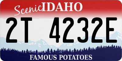 ID license plate 2T4232E