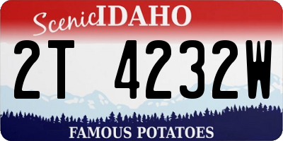 ID license plate 2T4232W