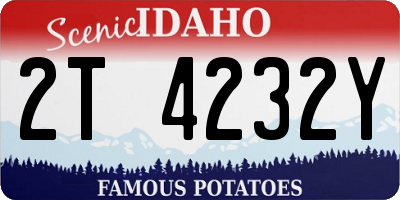 ID license plate 2T4232Y