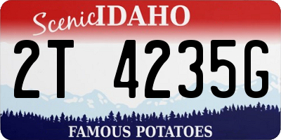 ID license plate 2T4235G