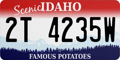 ID license plate 2T4235W