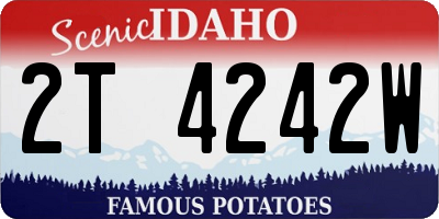 ID license plate 2T4242W