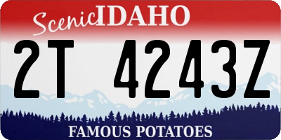 ID license plate 2T4243Z