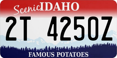 ID license plate 2T4250Z