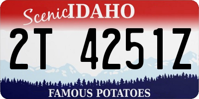 ID license plate 2T4251Z