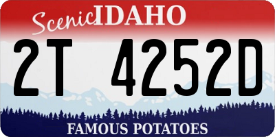 ID license plate 2T4252D