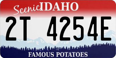 ID license plate 2T4254E