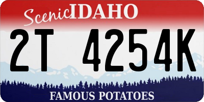 ID license plate 2T4254K