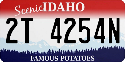 ID license plate 2T4254N