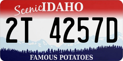ID license plate 2T4257D