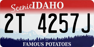 ID license plate 2T4257J