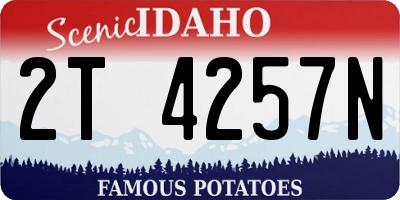 ID license plate 2T4257N