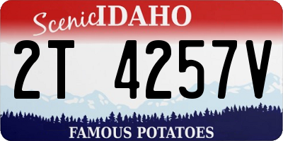 ID license plate 2T4257V
