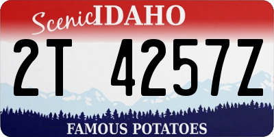 ID license plate 2T4257Z