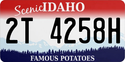 ID license plate 2T4258H